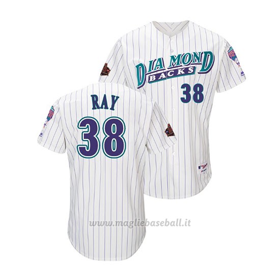 Maglia Baseball Uomo Arizona Diamondbacks Robbie Ray Throwback 1998 Bianco